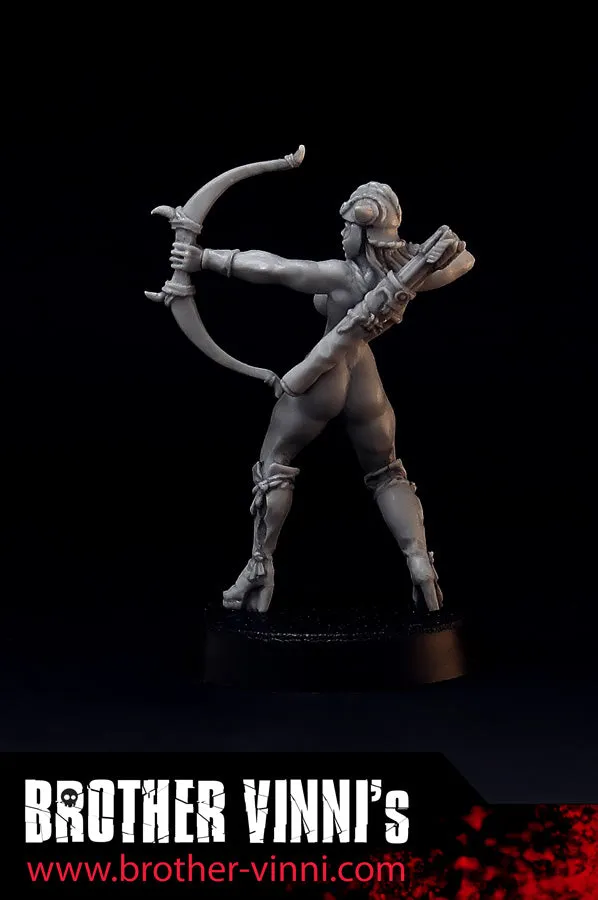Brother Vinni Amazone archère figurine résine 32mm arc