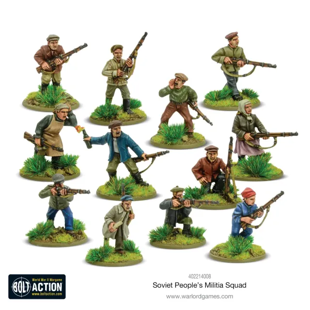 Warlord Games Bolt Action Soviet Peoples Militia escouade 12 métal