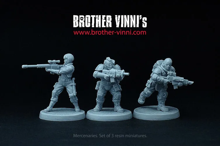 Brother Vinni Sci-Fi Soldiers miniature résine lot de 3 28mm