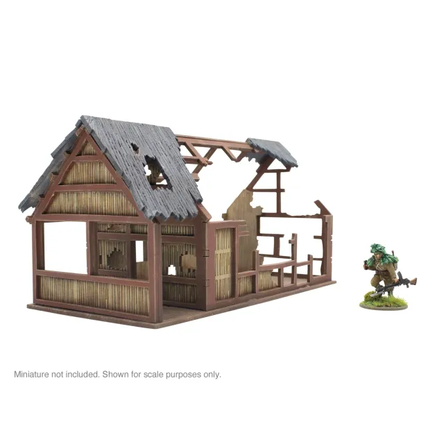 Bolt Action Pacific Theatre Large building ruins ruine MDF