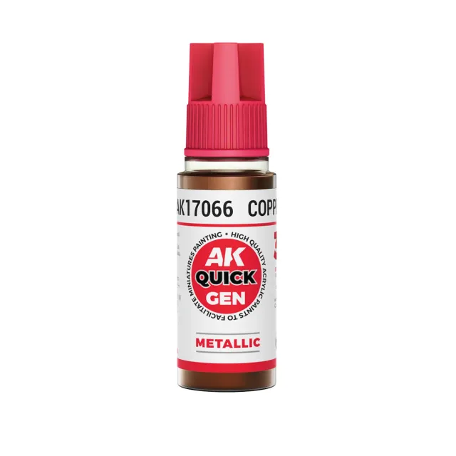 AK Interactive QuickGen COPPER peinture acrylique cuivre 18 ml contraste