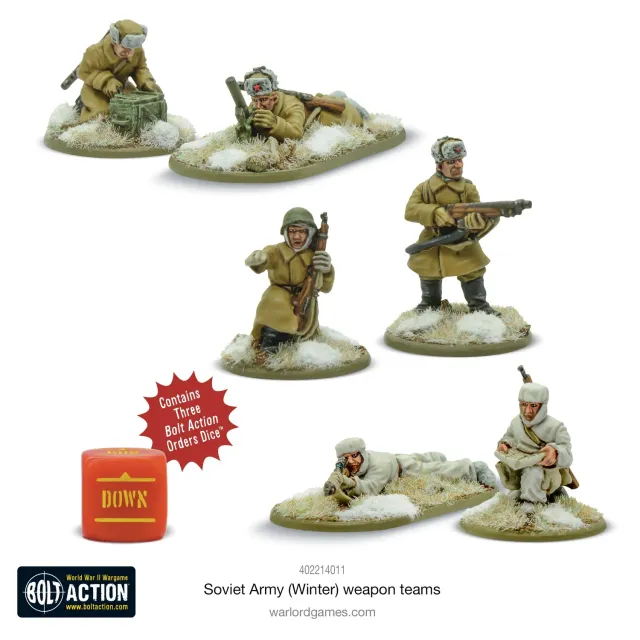 Bolt Action Soviet Army Winter équipes d'armes figurines hiver