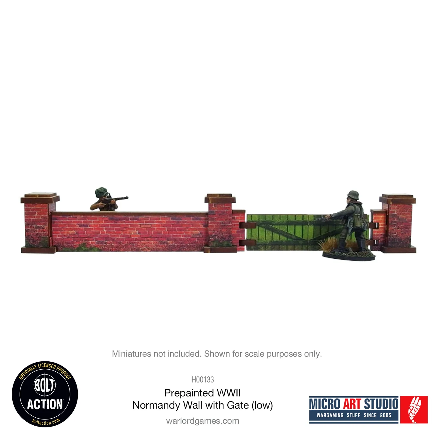 Bolt Action Normandy Walls Gate Low décor prépeint muret porte 150cm