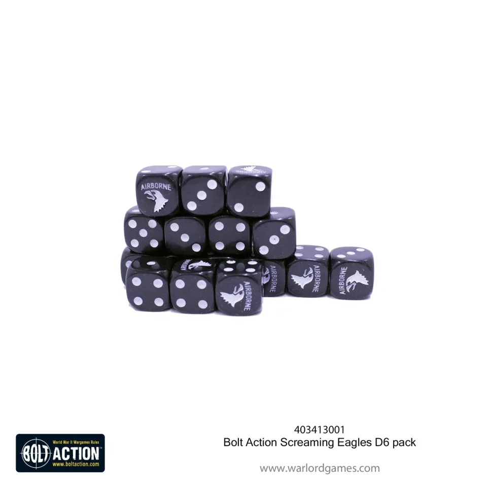 Bolt Action Screaming Eagles pack 16 dés D6 15 mm