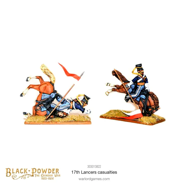 Black Powder Crimean War 17th Lancers figurines x2 montées