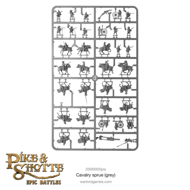 Pike & Shotte Epic Battles cavalerie grappe plastique gris