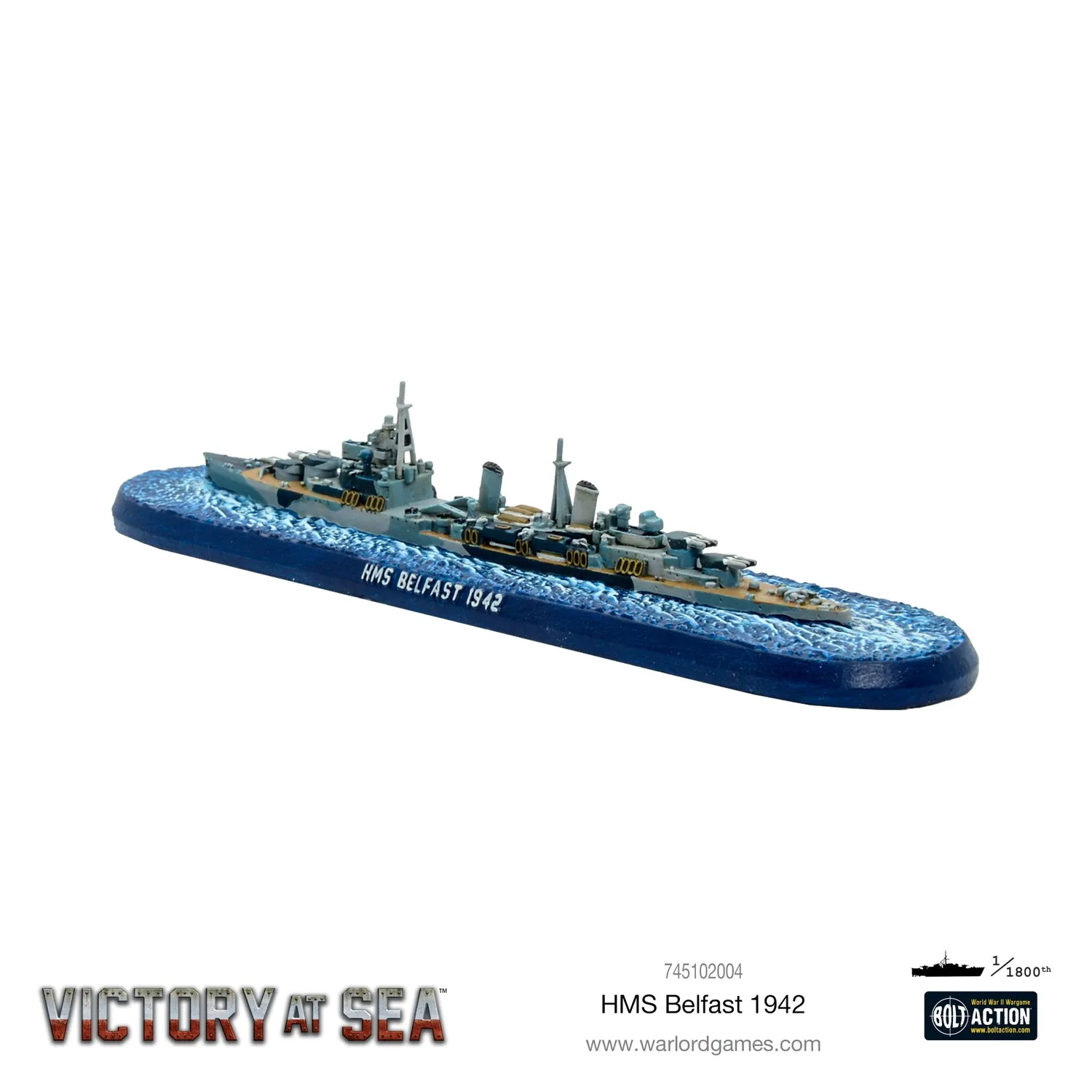 Bolt Action Victory at Sea HMS Belfast maquette navale