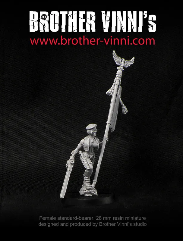 BROTHER VINNI Standard-bearer Female Soldier miniature garde 28 mm