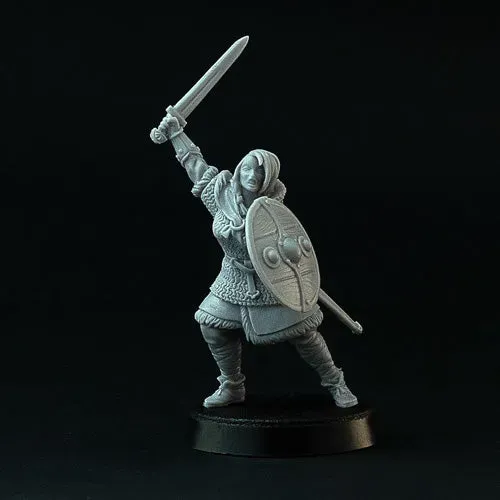Brother Vinni Shield Maiden Chief figurine résine 28mm viking