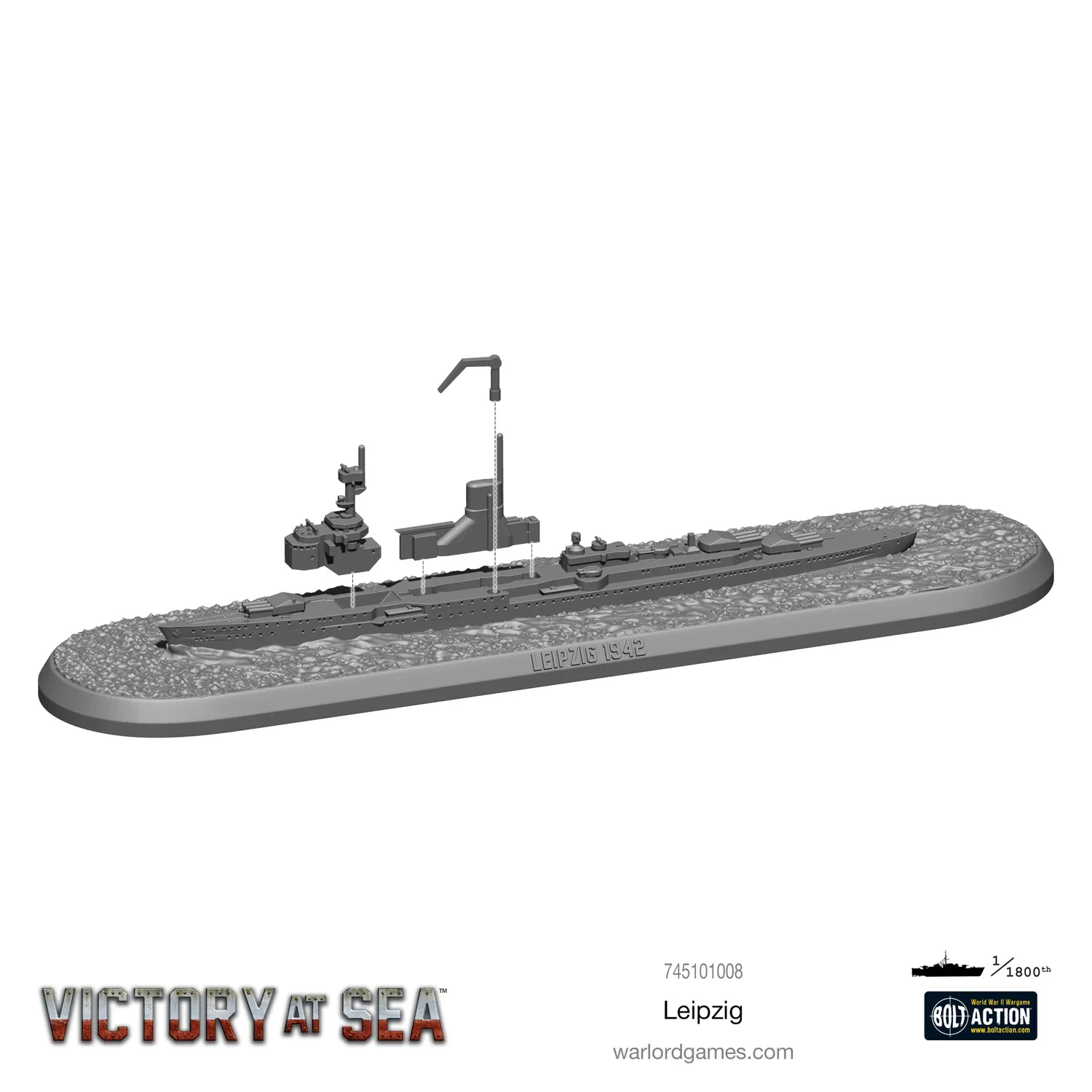 Victory at Sea Leipzig croiseur léger résine métal