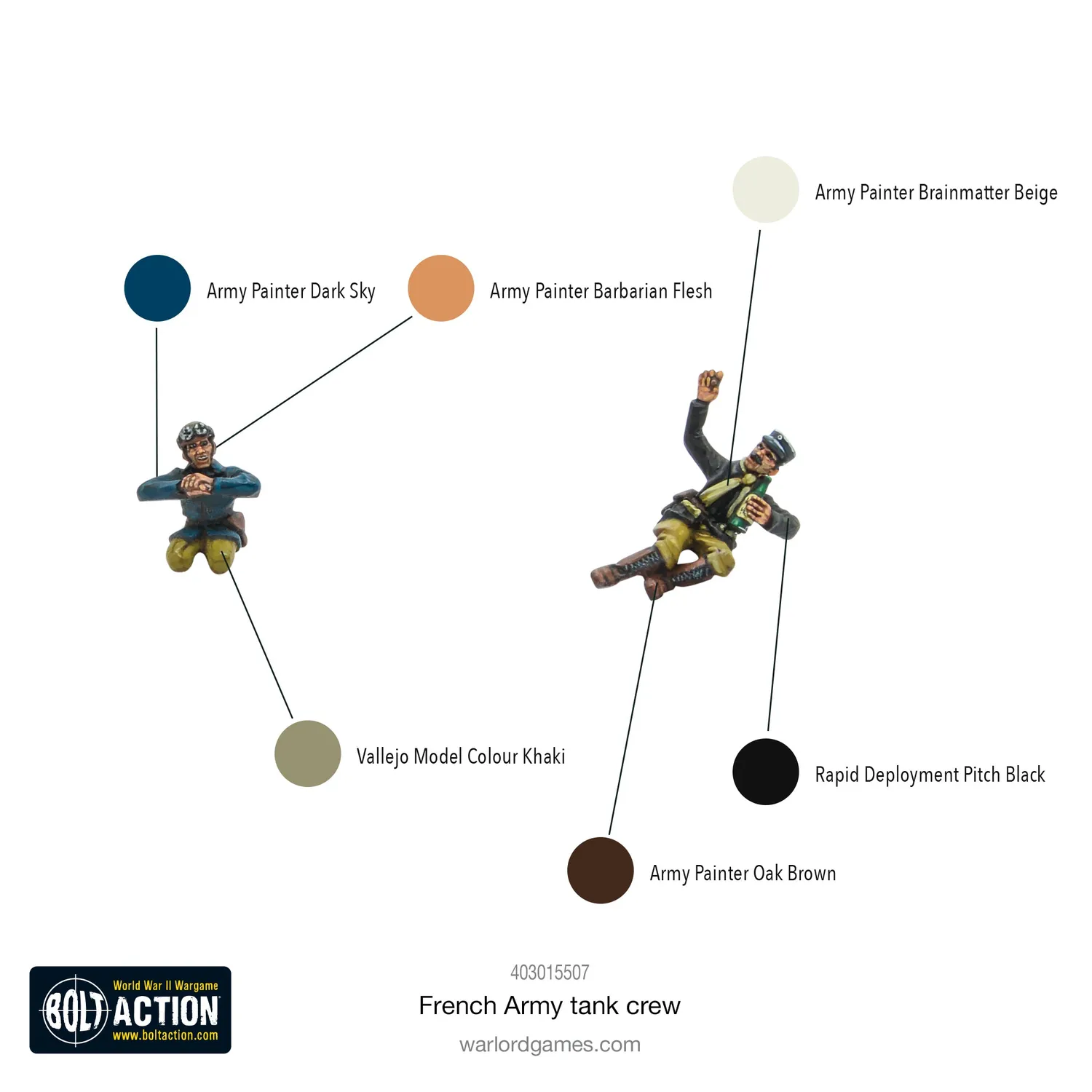 Bolt Action French Army tank crew figurines résine