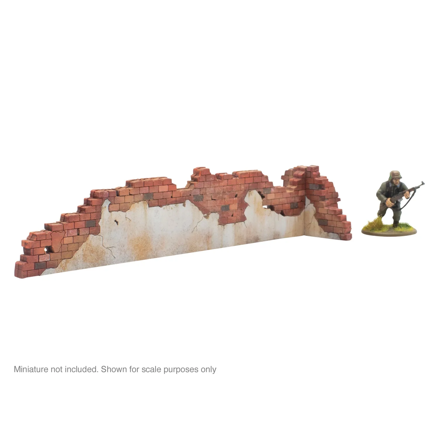 Bolt Action City in Ruins - Destroyed Building Wall Pack terrain MDF