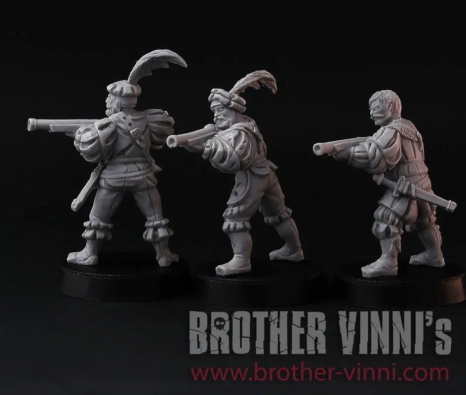 Brother Vinni Landsknecht Handgunners 01 figurine résine 28mm lot de 3