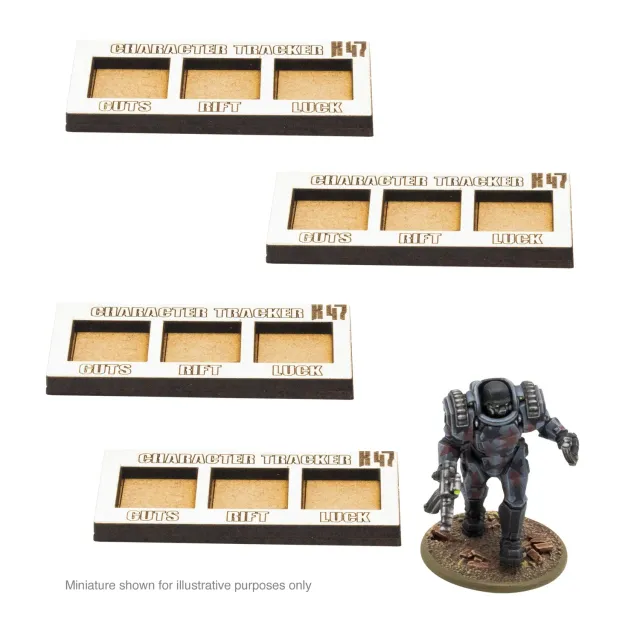 Bolt Action Konflikt '47 MDF Hero Stat Trackers marqueurs x4 Rift
