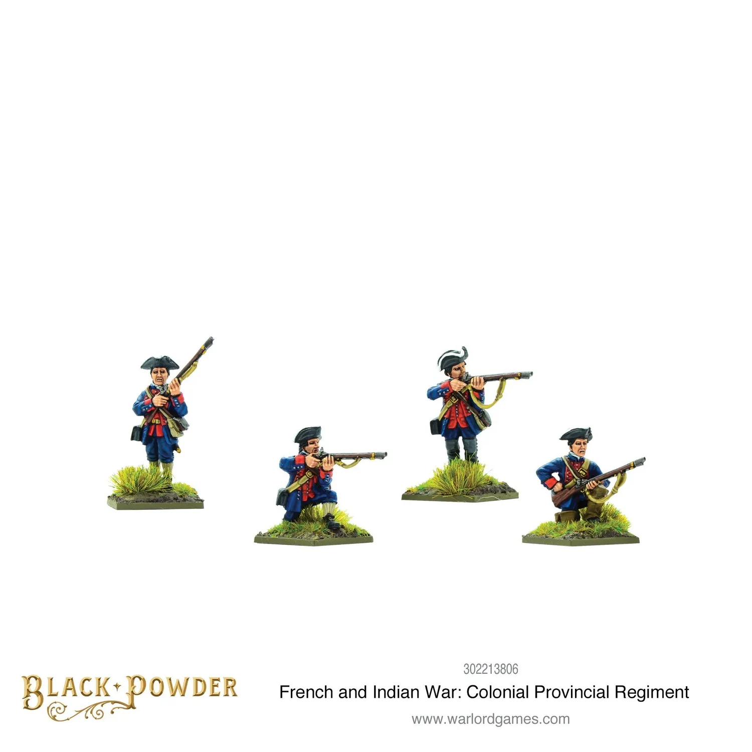 Black Powder Colonial Provincial Regiment boîte 12 figurines métal