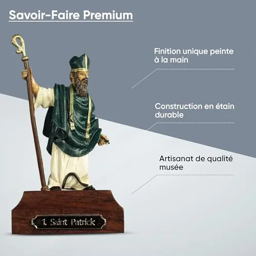 Prince August IHP01 Saint Patrick statue figurine métal 54 mm peinte à la main