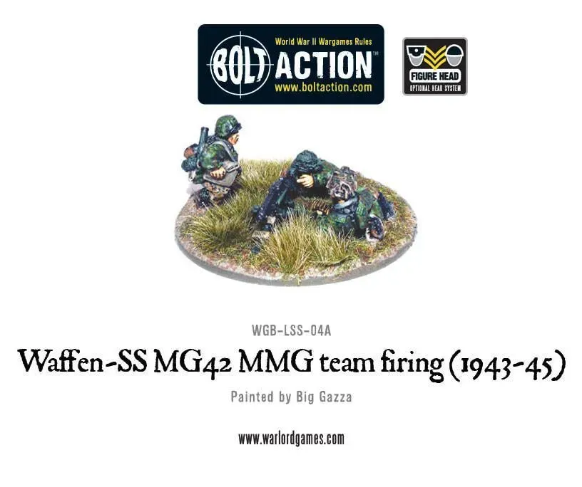 Bolt Action Waffen-SS MG42 équipe MMG figurines métal