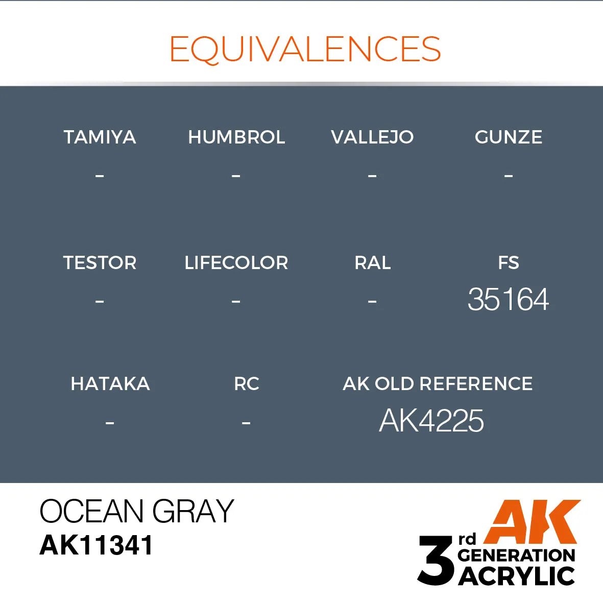 AK Interactive 3Gen Ocean Gray peinture 17 ml gris FS35164