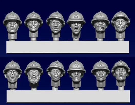 Des Tranchées aux Barricades Têtes Adrian grenade fichier STL 28mm