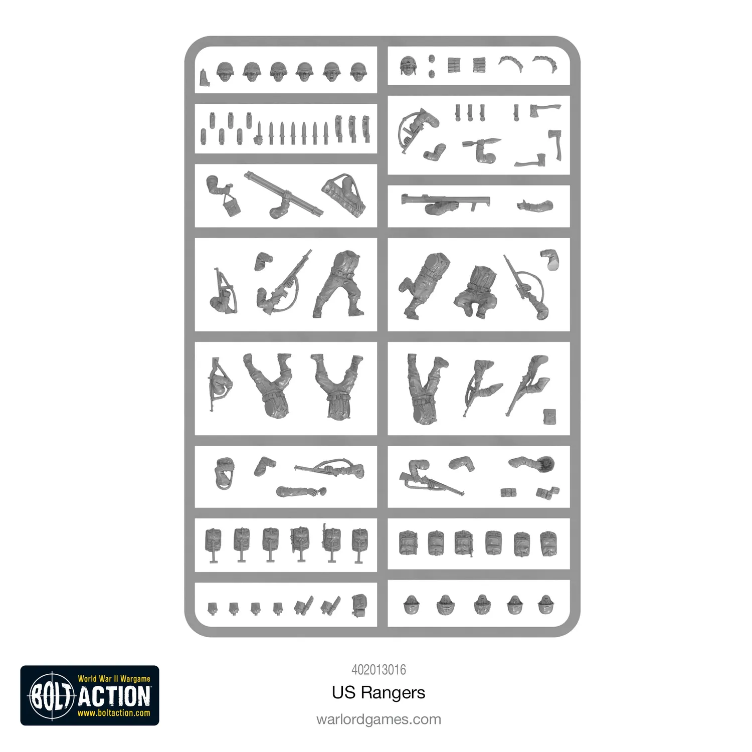 Bolt Action US Rangers boîte figurines plastique 30