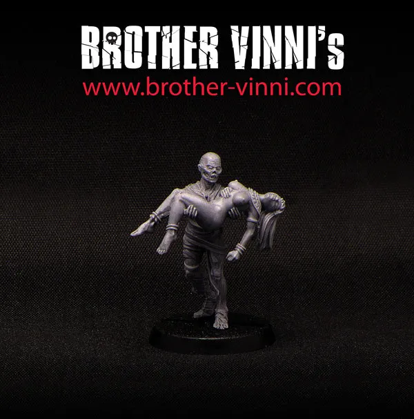 Brother Vinni Girl and Mummy figurine résine 28mm égypte