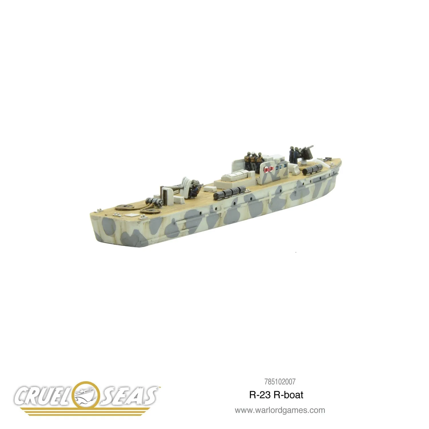 Bolt Action Cruel Seas R-23 R-Boat navire résine x2