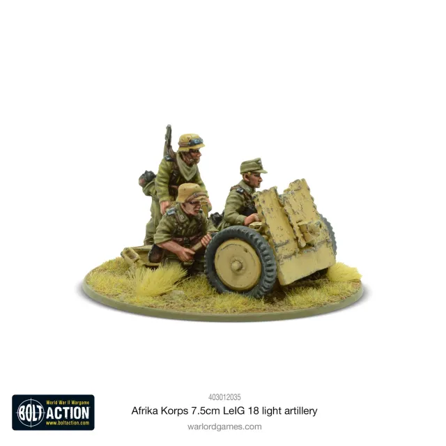 Bolt Action Afrika Korps 7.5cm LeIG 18 artillerie canon métal équipage