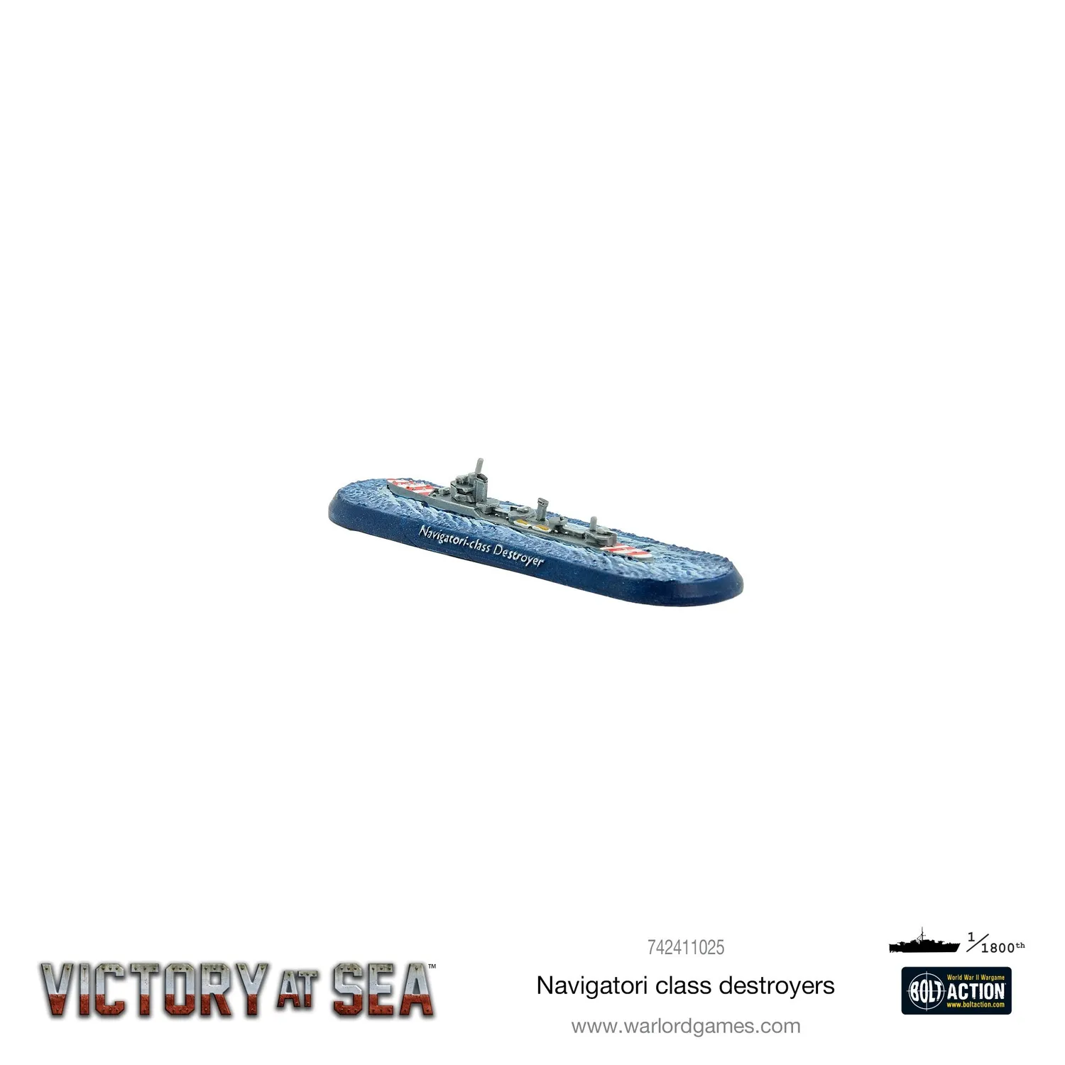 Bolt Action Victory at Sea Navigatori-class destroyers navires métal