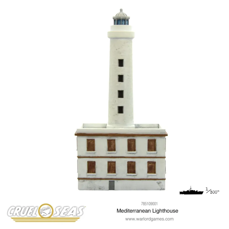 Bolt Action Mediterranean Lighthouse décor phare en résine pour jeu naval