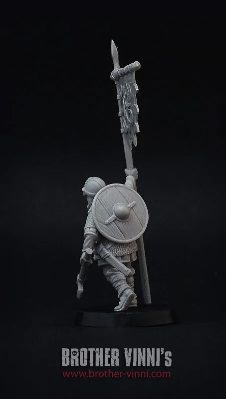 Brother Vinni Viking Banner-Bearer figurine résine 28mm porte-étendard