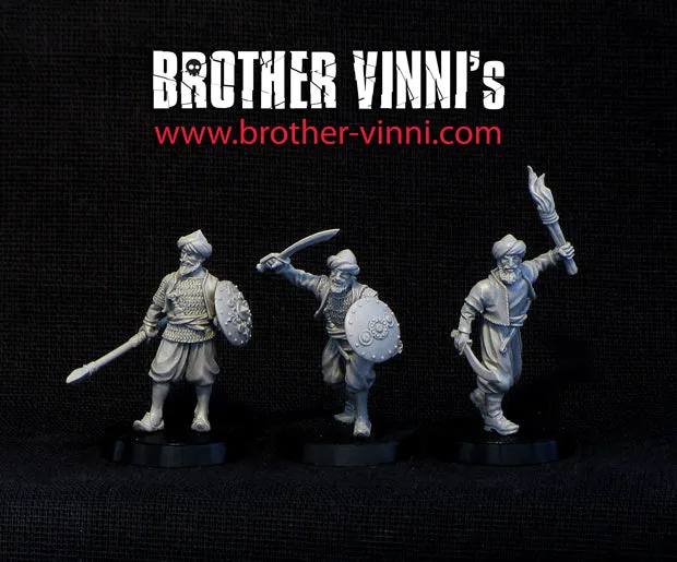 BROTHER VINNI Arabic Corsairs warriors 28 mm figurines résine 3 pièces