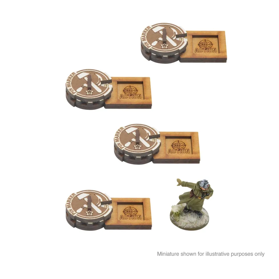 Bolt Action Pin Markers Soviet MDF marqueurs pins x4
