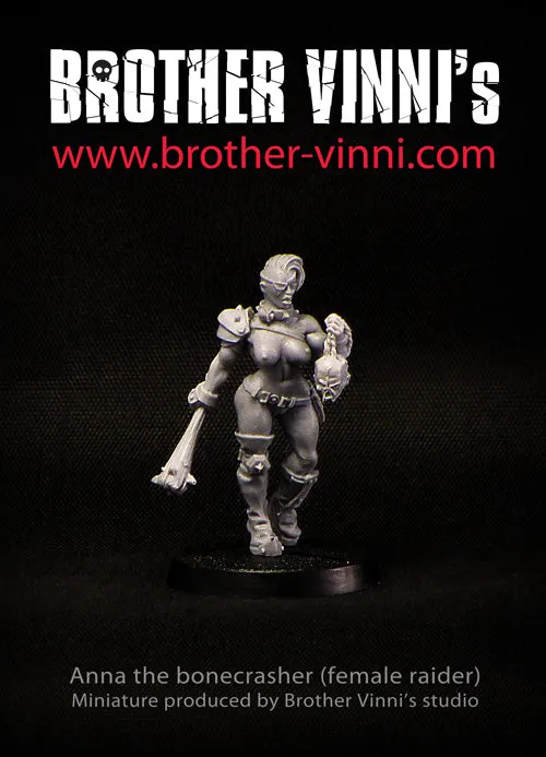 Brother Vinni survivante post-apo figurine résine 28mm femme