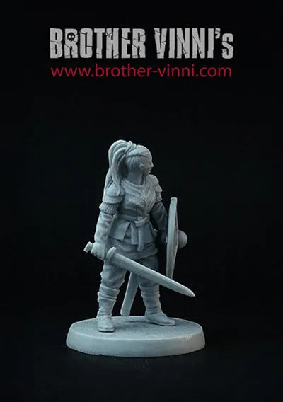 Brother Vinni Shield Maiden figurine résine 28mm viking