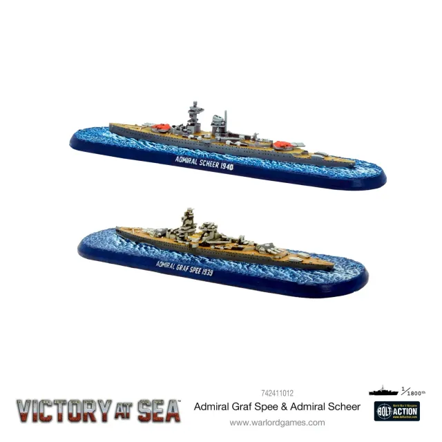 Warlord Victory at Sea Graf Spee Scheer navires croiseurs résine