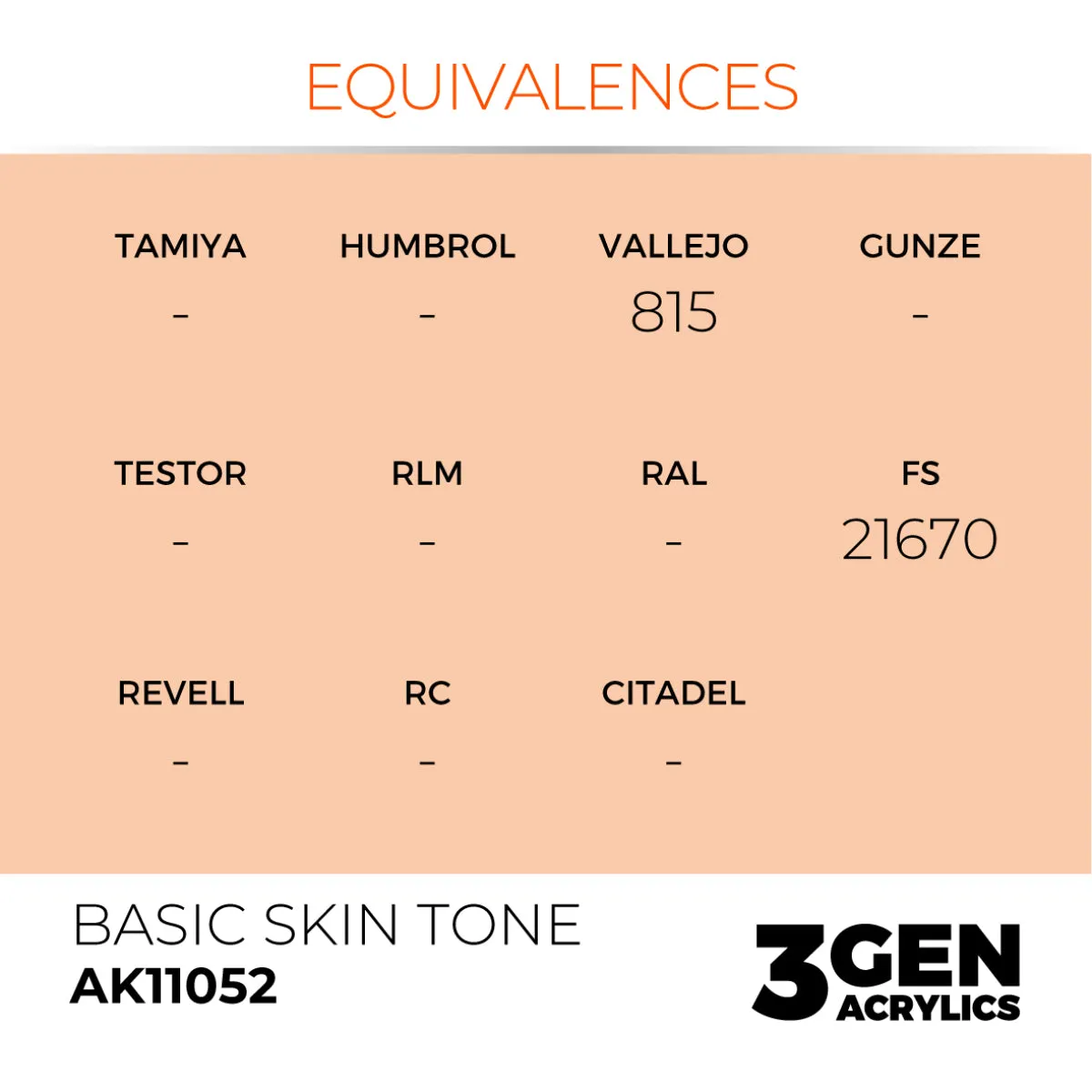 AK Interactive 3Gen Acrylic Basic Skin Tone peinture 17 ml chair