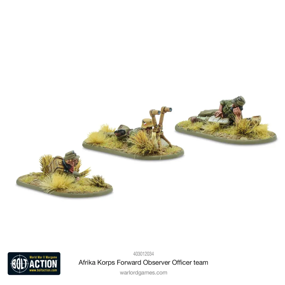 Bolt Action Afrika Korps Forward Observer team figurines métal x3