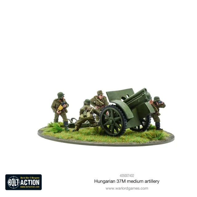 Bolt Action Hungarian 37M medium artillery canon d’artillerie avec socle MDF