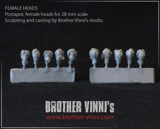 Brother Vinni têtes sci-fi femme bits résine lot de 5