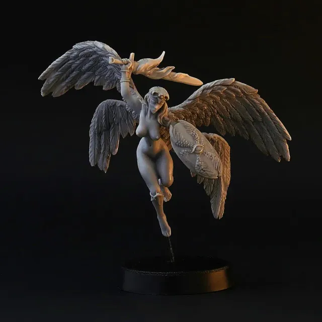 Brother Vinni Angel Girl miniature résine 28mm épée feu
