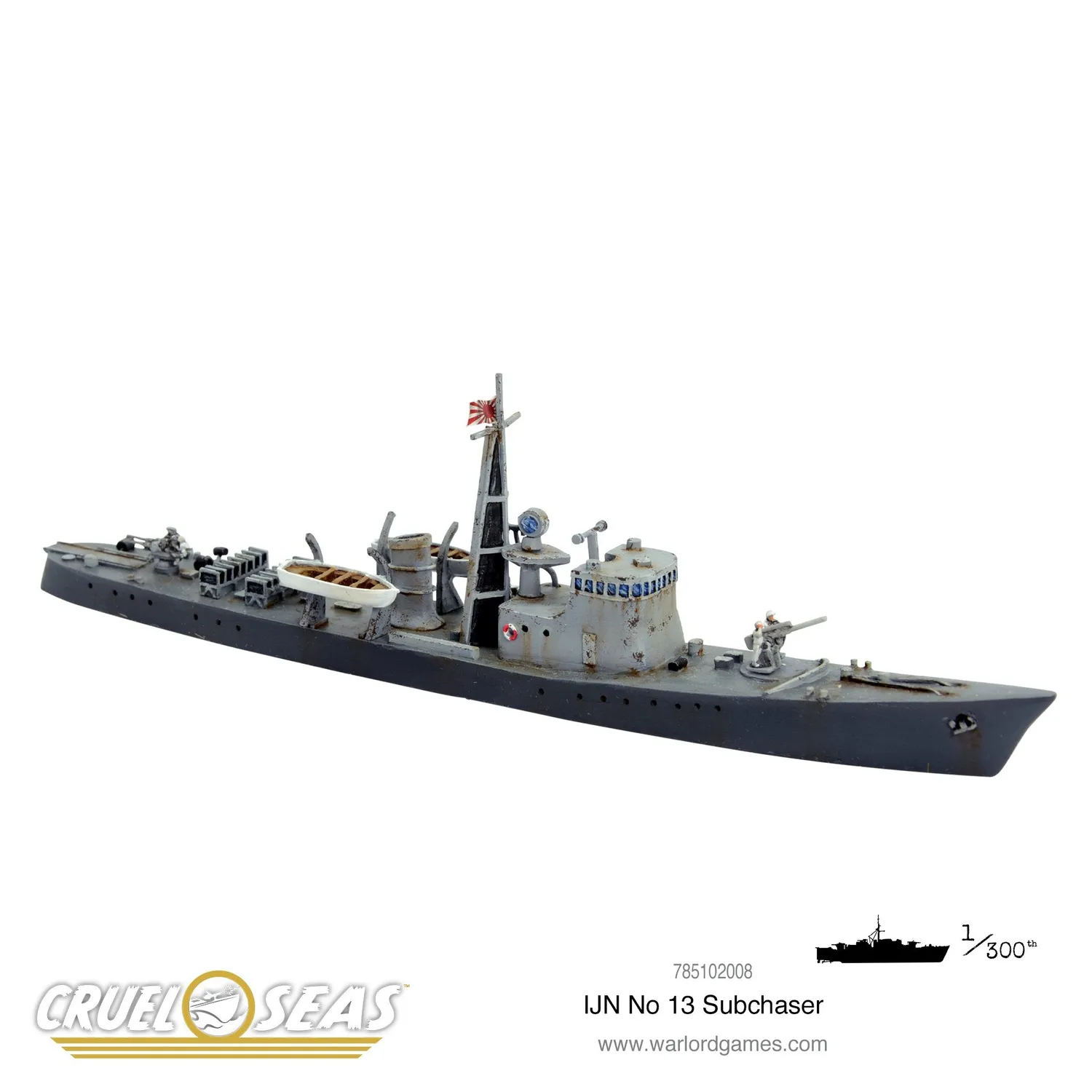 Warlord Cruel Seas IJN No 13 Subchaser navire résine x2
