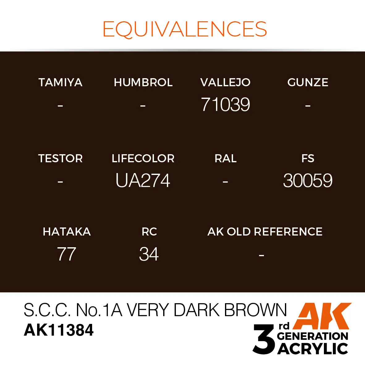 AK Interactive 3Gen S.C.C. No.1A peinture 17ml brun
