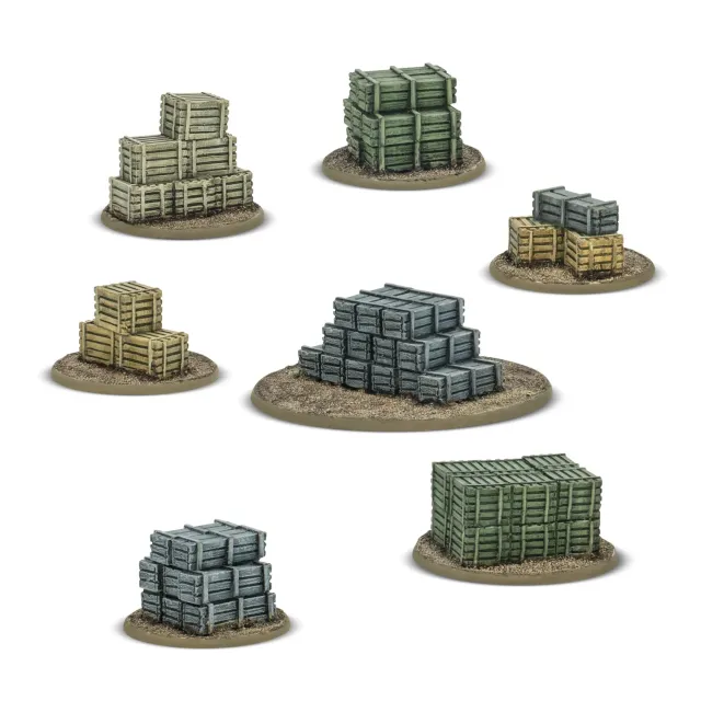 Bolt Action Objective Marker Crates décor résine 7 pièces