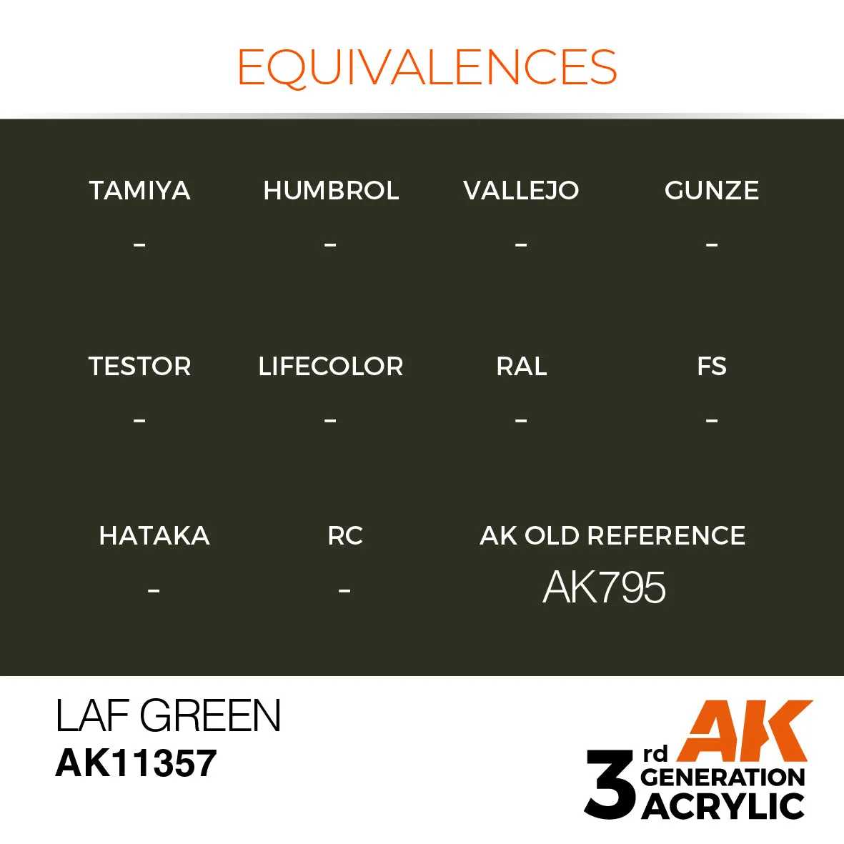 AK Interactive 3Gen Acrylic LAF Green peinture 17 ml acrylique