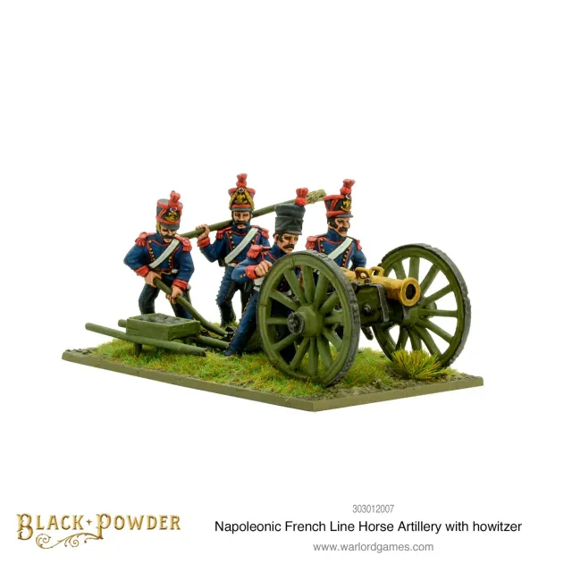 Bolt Action Napoleonic French Line Horse Artillery with howitzer figurines