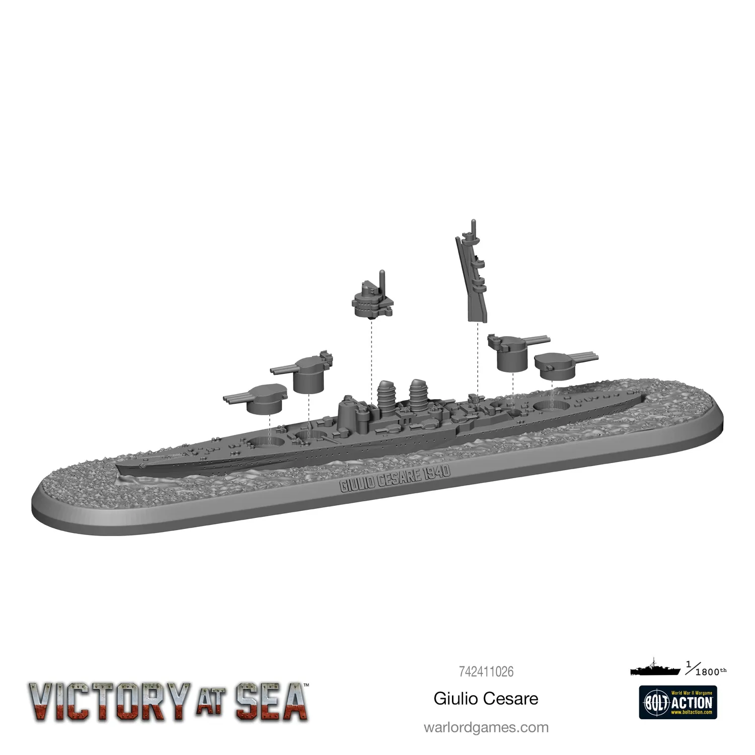 Warlord Victory at Sea Giulio Cesare cuirassé résine métal