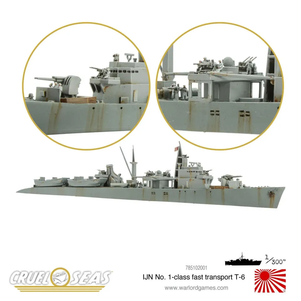 Cruel Seas IJN No. 1-class fast transport T-6 bateau résine métal