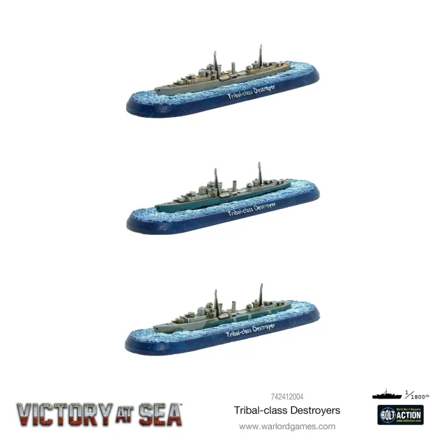 Bolt Action Victory at Sea Tribal-class destroyers navires Royal Navy