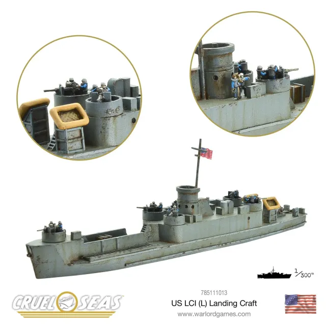 Bolt Action Cruel Seas US LCI(L) Landing Craft navire US Navy
