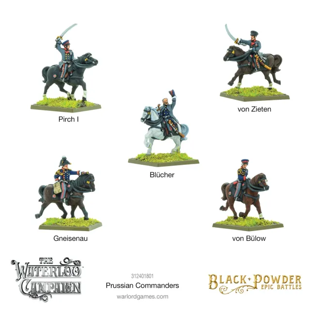 Warlord Games Black Powder Epic Prussiens commandants x5